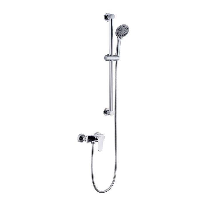 Luna Chrome Single Function Exposed Shower Set With  Sliding Bar