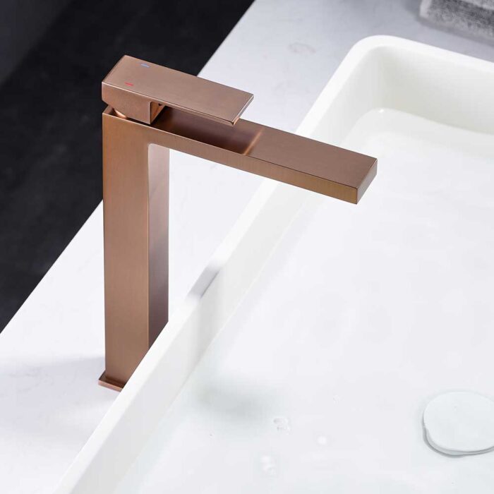 Zen Rose Gold Vessel Faucet For Bathroom - Image 2