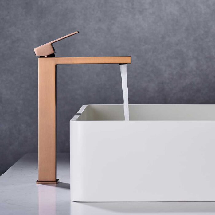 Zen Rose Gold Vessel Faucet For Bathroom - Image 4