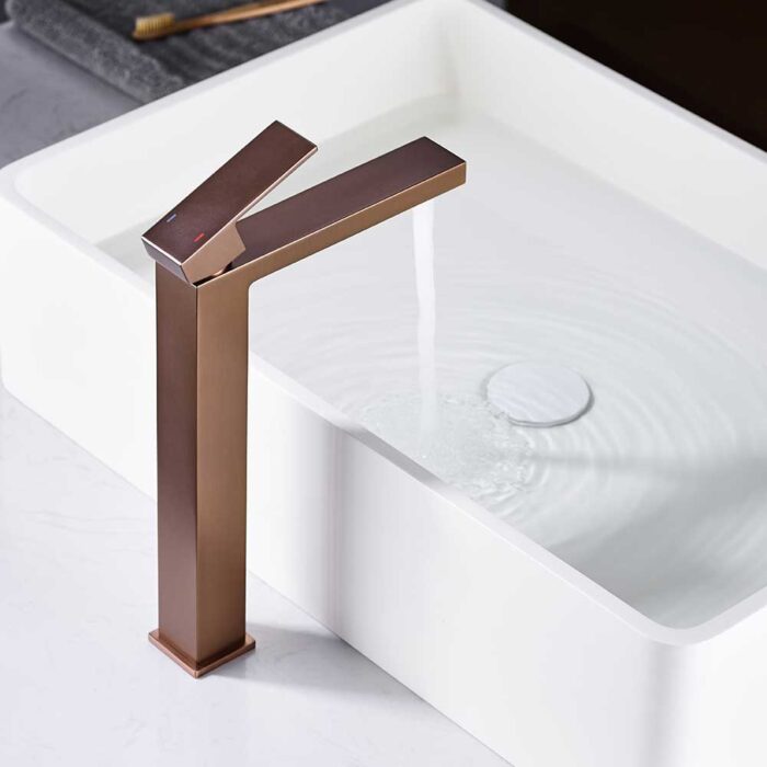 Zen Rose Gold Vessel Faucet For Bathroom - Image 3