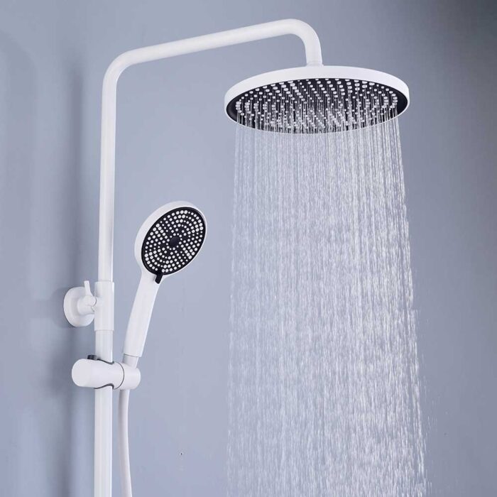 Hugo White Brass Exposed Shower Set - Image 3