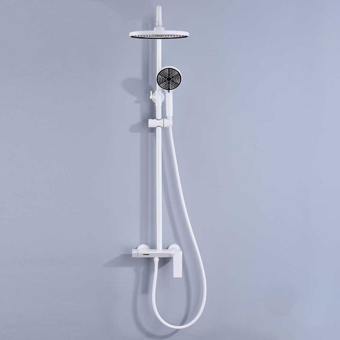 Hugo White Brass Exposed Shower Set - Image 2