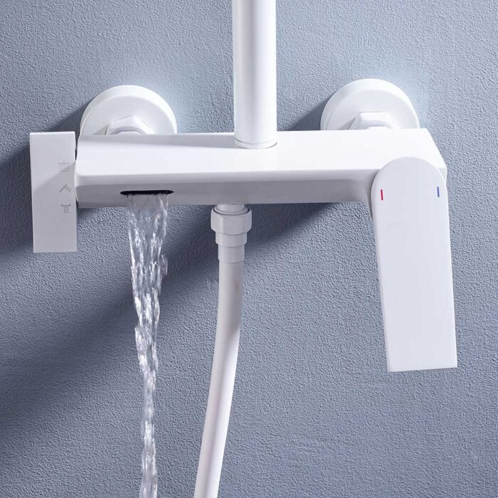 Hugo White Brass Exposed Shower Set - Image 5