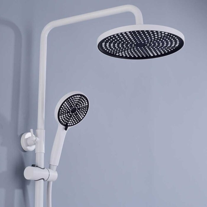 Hugo White Brass Exposed Shower Set - Image 4