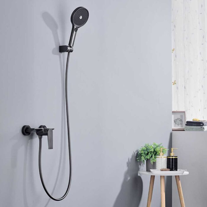 Hugo Gunmetal Exposed Brass Shower Mixer Set - Image 3