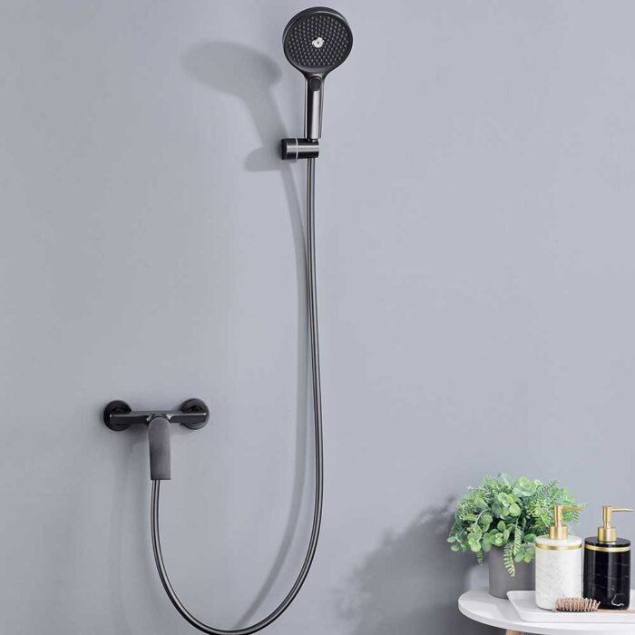 Hugo Gunmetal Exposed Brass Shower Mixer Set - Image 4
