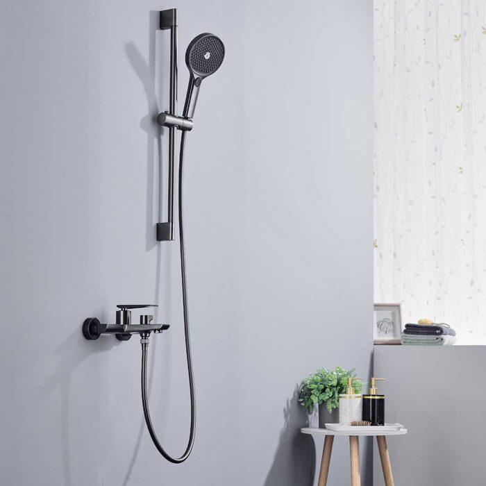 Hugo Gunmetal Exposed Shower Mixer Set - Image 3