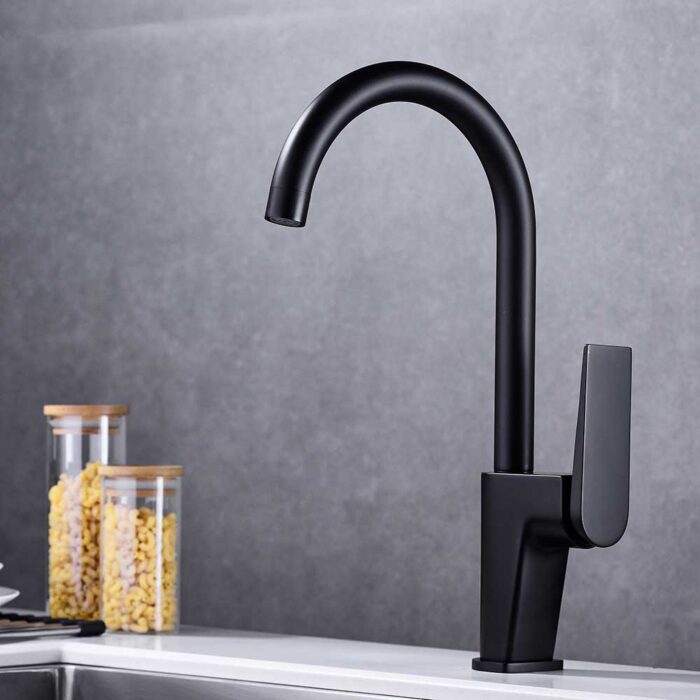 Hugo Matte Black Single Handle Kitchen Faucet - Image 2